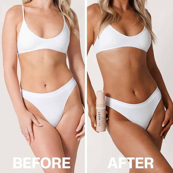 Bali Body Self Tanner Mousse Dark – Sunless Tanning Foam for Body | Natural, Streak-Free, Fake Tan | Vegan, Cruelty-Free, Organic Self Tan Mousse for All Skin Types (100ml/3.4 fl oz)
