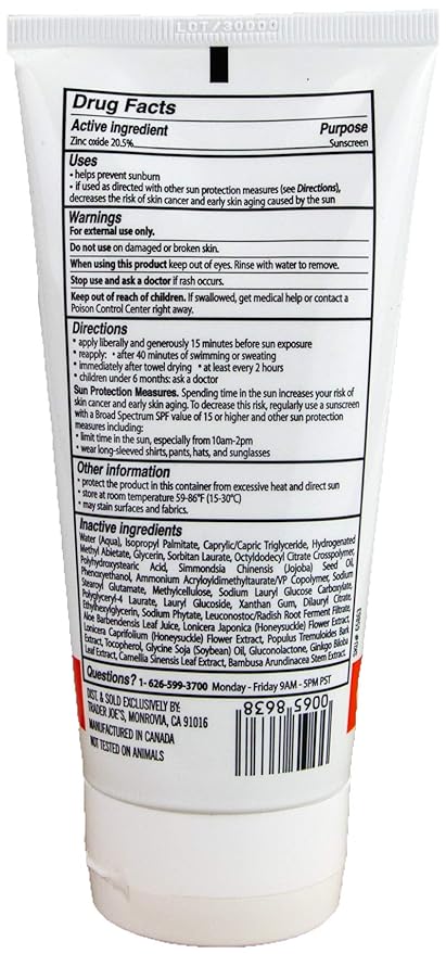 Trader Joe's Zinc Oxide Mineral