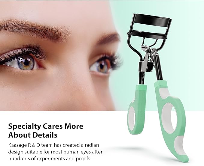 Kaasage Eyelash Curler with Pads, Lash Curler with 5 Extra Silicone Replacement Pads, Achieve Perfect Curls in 5 Seconds