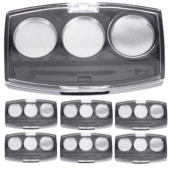 10Pcs Empty Magnetic Eyeshadow Palette Empty Eyeshadow Pans Containers Eyeshadow Palettes 3 Grids Makeup Pans Cosmetic Pans Eyeshadow Makeup Containers for Women Girls