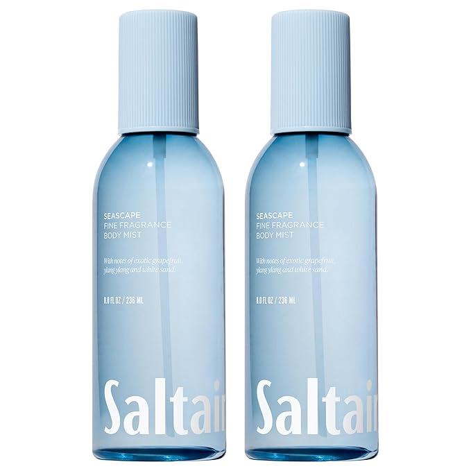 Saltair Body Mist 2 Pack - Fine Fragrance, Lightweight Body Spray Mist with Seascape Scent. Long Lasting Perfume Mist. 2x 8oz Bottles