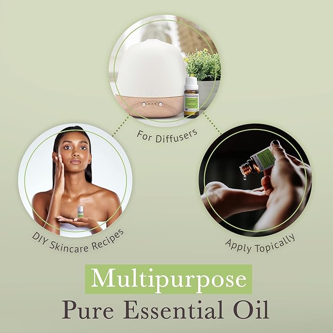 Pranarom USDA Certified Organic Lavender Essential Oil (15ml), 100% Pure Undiluted Therapeutic Grade from French Alps for Aromatherapy, Diffuser, Healthy Skin & Hair, Massage, Relaxation