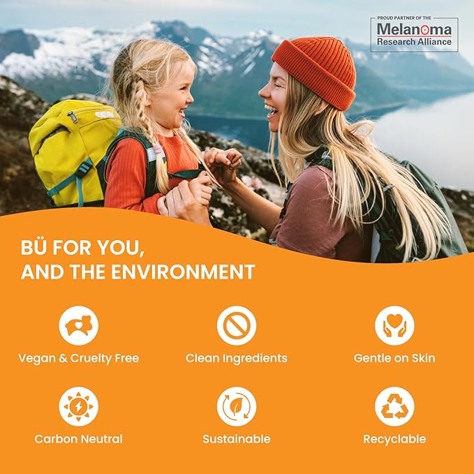 BU SPF 50 Fragrance Free Kids Sunscreen Spray for Face and Body, TSA Travel Size Sunscreen, Clear Non Aeorsol Spray, Non Greasy, Water Resistant and Oil Free, 1 oz (4-pack)