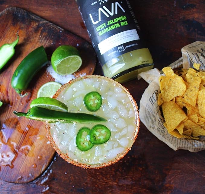 (3 Pack) LAVA Premium Spicy Jalapeño Margarita Mix by LAVA Craft Cocktail Co., Made with Real Jalapeños, Agave Nectar, Key Limes, Lots of Flavor and Ready to Use