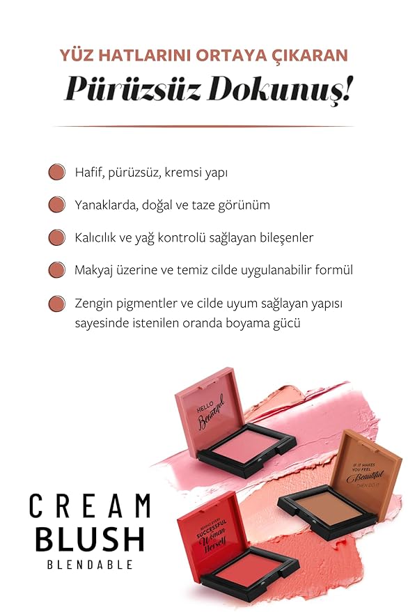 Pastel Cream Blush 42 | Pink | Fresh | Healthy & Natural Look | Ligh Weighted Formula | Sebum Control Richly Pigmented | Easily Blendable | Long Lasting | Semi Matte | 0.18 oz.