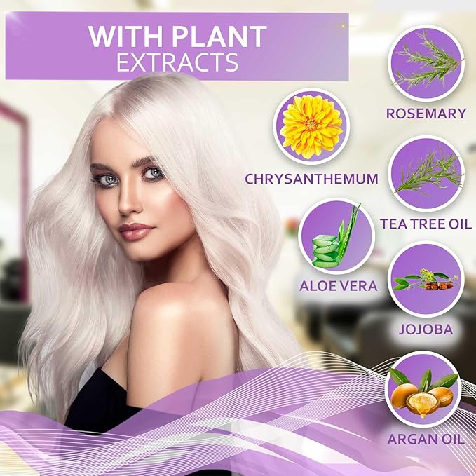 Purple Conditioner for Blonde Hair - Sulfate and Paraben Free Toner - No More Orange and Yellow Brassy Tones - More Balance for Color Treated, Bleached, Silver, White and Gray Hair - Women and Men