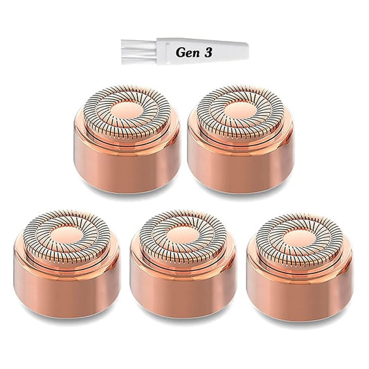 Gen 3 Replacement Heads for New Flawless Facial Hair Remover, Double Ring Floating head for Flawless Generation 3 Shaver, 5 Count