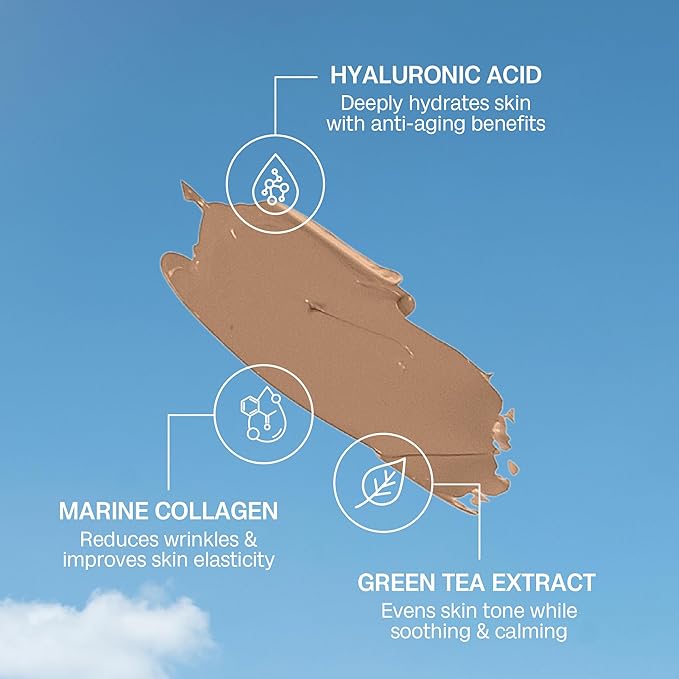 Bali Body BB Cream SPF15 - Tan Shade | Tinted Sheer Face Cream with Hyaluronic Acid & Marine Collagen | Paraben Free, For All Skin Types | Vegan, Cruelty Free Australian Made (35 ml/1.2 fl oz)