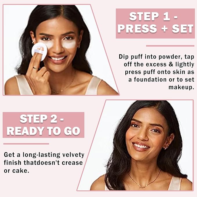 Pink Translucent Setting Powder Shimmer Glitter Loose Setting Skin Tones