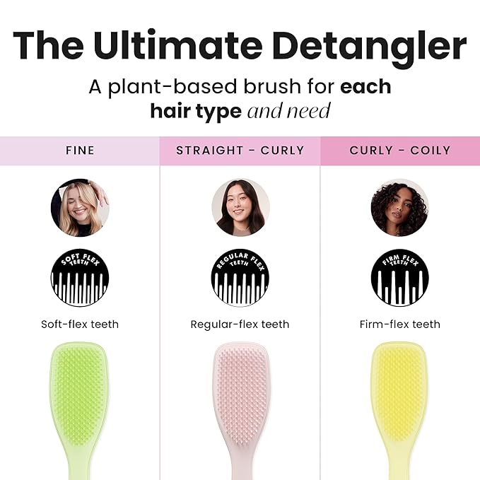 Tangle Teezer Plant-Based Ultimate Detangler Brush, Dry & Wet Hair Brush, Eliminates Knots & Reduces Breakage for Color-Treated, Fine & Fragile Hair Types, Matcha Green