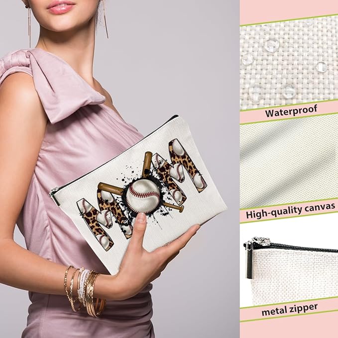 Baseball Gifts Mom Gifts, Baseball Stuff Makeup Bag, Mama Gifts for Mom Women Baseball Team Player Mum Friend, Baseball Mom Cosmetic Bag, Baseball Coach Gifts Toiletry Bag Christmas Birthday Gifts