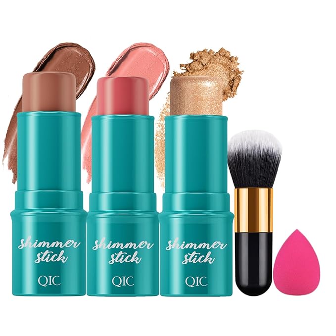 3pcs Face Contour Stick, Highlighter Stick Blush Stick Teen Girls
