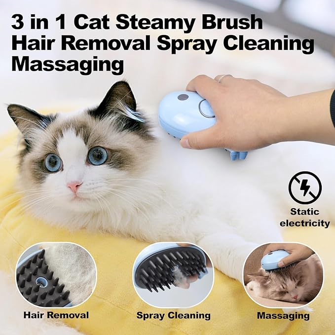 Cat Steam Brush for Shedding, Cat Loose