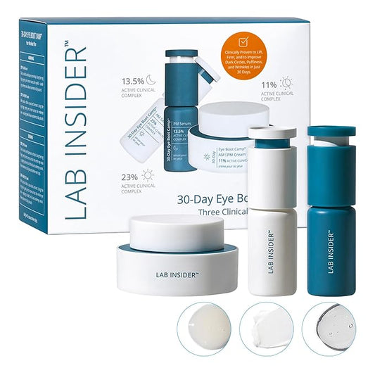 SKINN Caffeine Eye Cream for Dark Circles & Puffiness, 30 Day Eye Boot Camp - Under Eye Serum Brightens, Moisturizes, & Smoothens Eye Area - Day & Night Anti-Wrinkle Firming & Tightening Eyecream