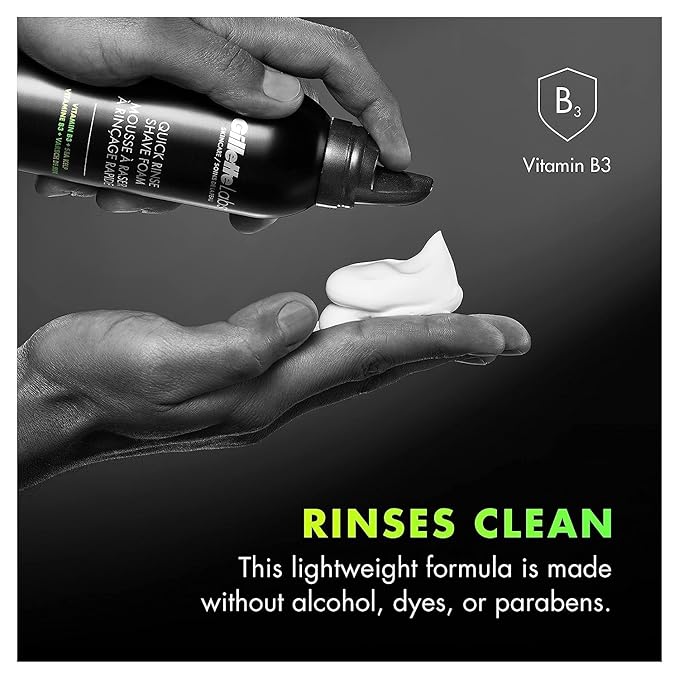 Gillette Labs Quick Rinse Lightweight Shave Foam for Men, Shaving Foam that Helps Protect the Skin, 8.1 OZ