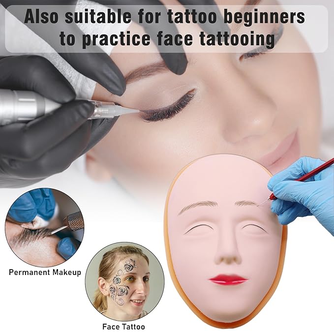 Silicone Makeup Practice Face, 8 Makeup Mannequin Face,