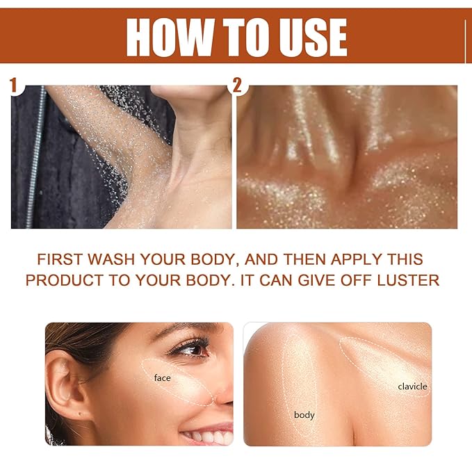 Shimmer Body Oil,Long Lasting Waterproof Face Brighten Glow (Bronze Gold)