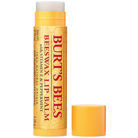 Burt's Bees Beeswax Lip Balm, Lip Moisturizer With Responsibly Sourced Beeswax, Tint-Free, Natural Conditioning Lip Treatment, 1 Tube, 0.15 oz.