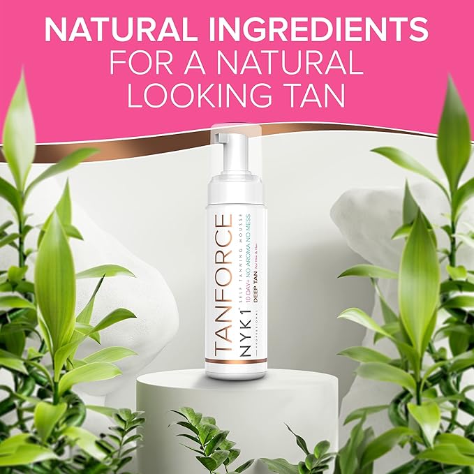 NYK1 Self Tanner Mousse Sunless Tanner (250ml) AWARD WINNING Self Tan Tanning Mousse Natural Tanning Lotion Self Tanner For Face and Body Tan - Self Tanning Lotion For Streak Free Fake Tan Bronzer