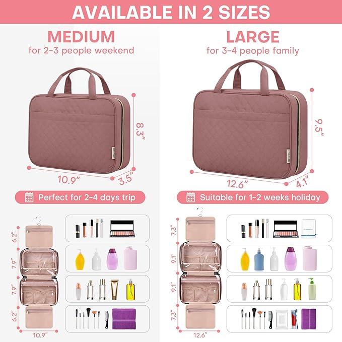 Travel toiletry bag for women,