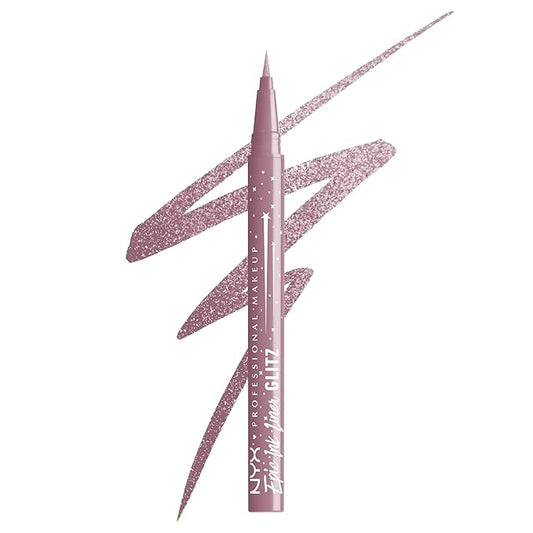 NYX PROFESSIONAL MAKEUP Epic Ink Glitz Liner, Waterproof Metallic Liquid Eyeliner with Vegan Formula - Shimmer Stitch (Shimmer Mauve Purple)