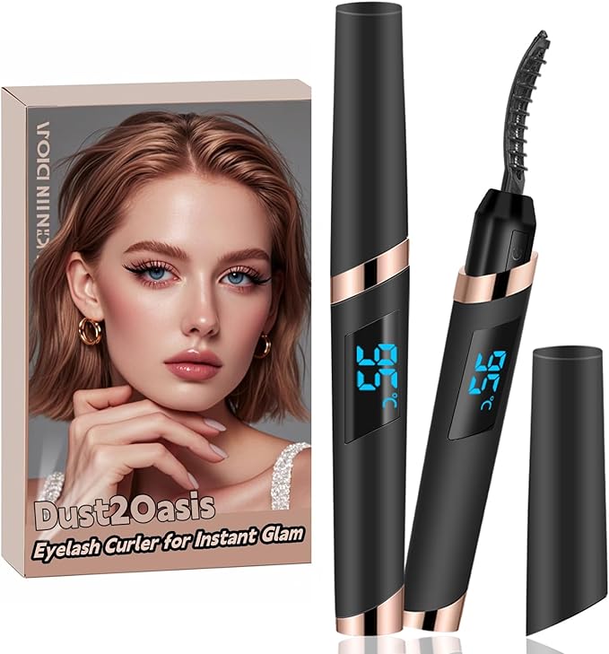 Heated Eyelash Curler, Electric Eyelash Curler, Rechargeable Lash Curler for Makeup Natural Curling Eye Lashes and 24 Hours Long Lasting - Black 2025 Updated New Model B