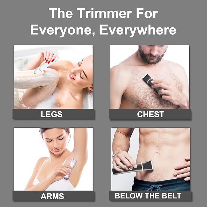 AREYZIN Bikini Trimmer for Women Painless Electric Razor for Women,3 in 1 Pubic Hair Trimmer,USB Recharge Dock,Replaceable Ceramic Blade Heads,IPX7,White