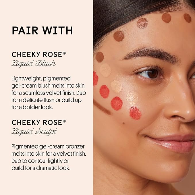 Winky Lux Cheeky Rose Liquid Highlighter, Gel Cream Blush Wand, Blendable & Buildable Pigment, Long Lasting Weightless, Nova