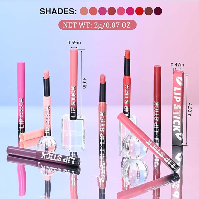 4Pcs Pink Nude Peach Light Purple Rose Wood Matte Lipstick Set，Creamy Matte+Lipsticks，Hydrating Balm-in-Lipstick，Velvety Finish for Women Daily Lip Makeup，High-pigment Formula，Easy to use and color