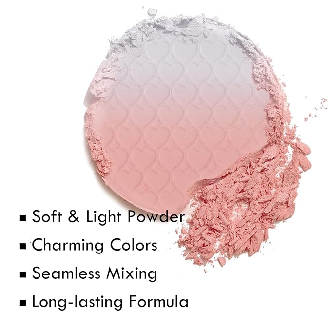 Gradient Matte Blush Palette, Blendable Blush Powder for Glowing Finish