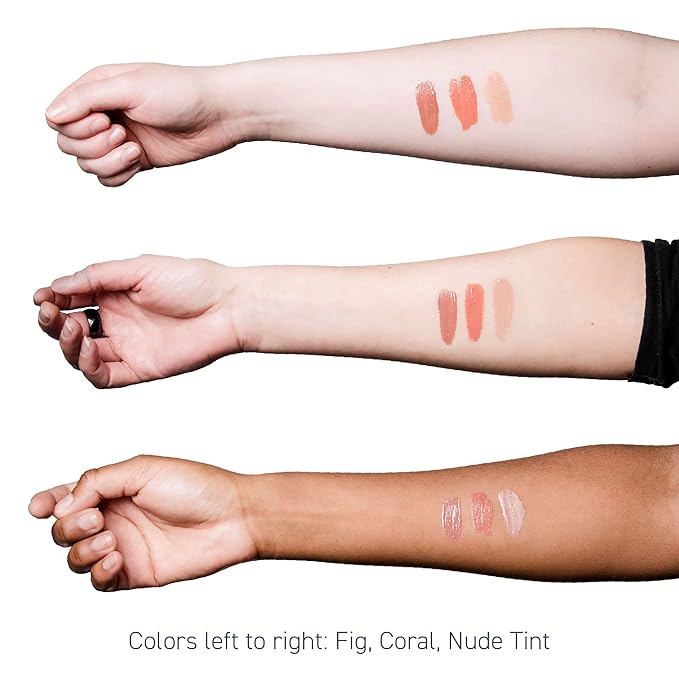 Brush On Block Sun Shine Protective Lip Oil SPF 30, Mineral Protection from UVA/UVB & Blue Light, Hydrating, Cruelty-Free, Gluten-Free, & Vegan, Nude