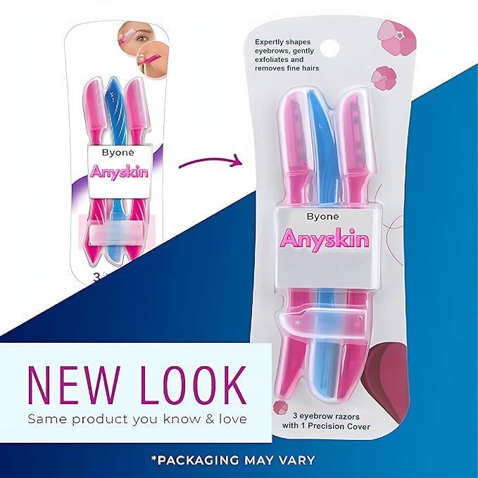 BYONE Razor, Face Razors for Women, Facial Hair Removal, Dermaplaning Tool, Exfoliator & Shaver for Smooth Skin, Microblades, Peach Fuzz Remover Eye Brow Trimmer, Eyebrow Blades, Beauty Shavers