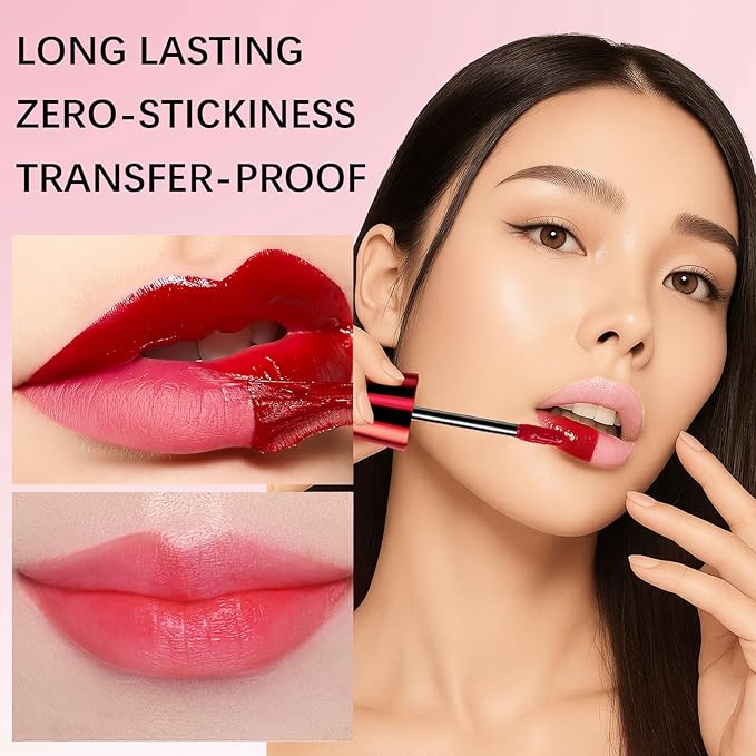 QueenDiary Lip tint Peel Off Lip Stain，Lip Stain Waterproof， Lip Tattoo Peel Off with Matte Finish, Long Lasting, Transfer-proof, Highly Pigmented Color (Romance Stain)