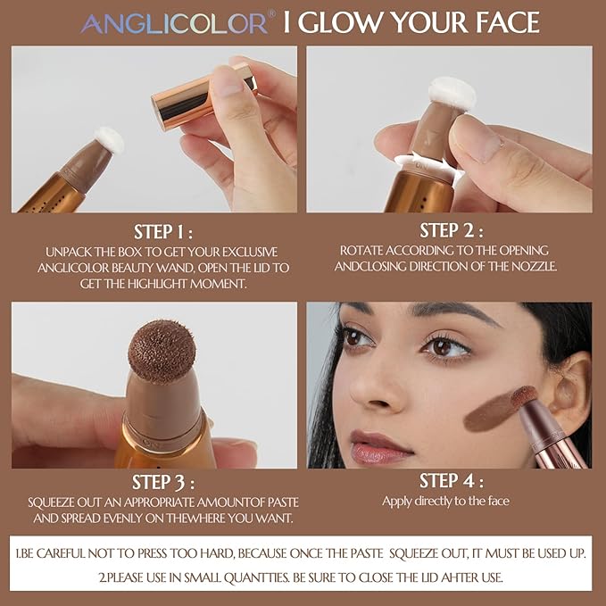 3PCS,Contour Stick bronzer,Liquid Blush,Highlighter,Long Lasting Smooth Lightweight Beauty 1.27fl oz