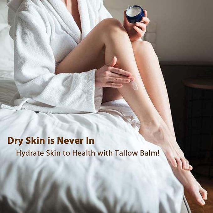 Vintage Tradition Beef Tallow All Purpose Balm - Healing, Hydrating Lavender Oil Skin Care Salve Replaces Body Lotion, Hand Cream, More - Essential Oil, Olive Oil, and Grass-Fed Tallow, 2 fl. oz.