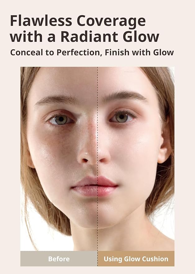 MISSHA Glow Cushion No.13 Light Beige for Fair Skin Radiant & Moisturizing Skin with Buildable Coverage