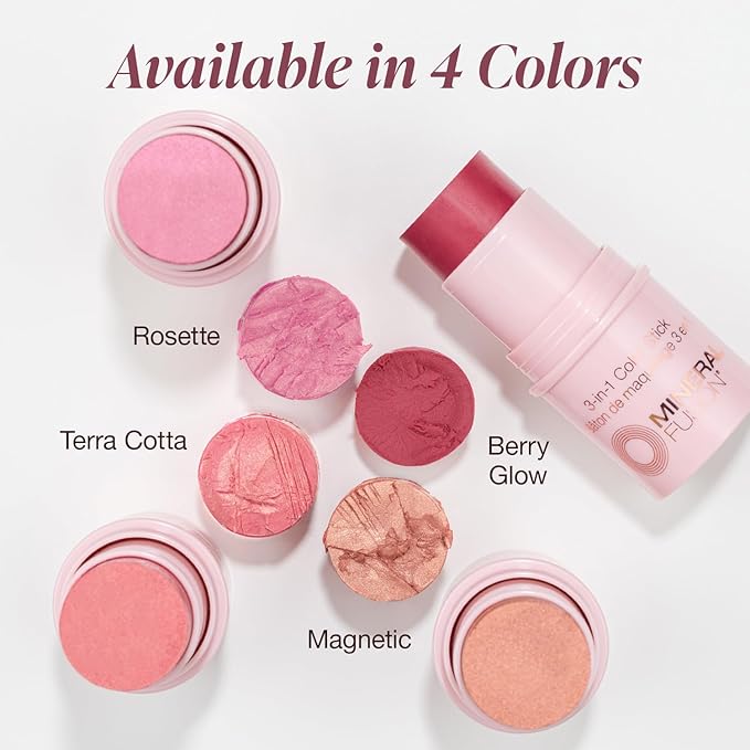 Mineral Fusion 3-in-1 Color Stick, Instant Color Pop and Blush for Cheeks, Creamy Lightweight Formula, Multi-Use Eye, Face, and Lip Makeup, Terra Cotta