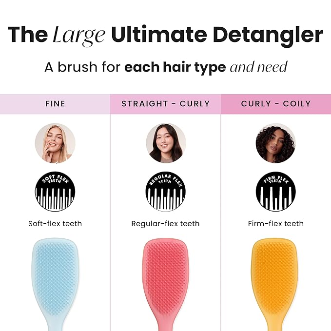 Tangle Teezer Large Ultimate Detangler Hairbrush for Wet & Dry Hair, Eliminates Knots & Reduces Breakage for Long, Thick, & Curly Hair Types, Coral Pink