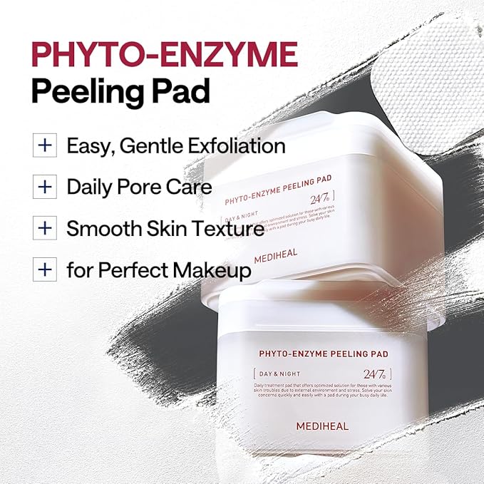 MEDIHEAL Phyto Enzyme Peeling Pad - Vegan Face Resurfacing Gauze Pads with LHA & Papaya Enzym - Pore Tightening Pads to Control Sebum - Exfoliating Pads for Dead Skin Cells, 90 Pads
