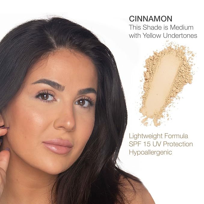 bellapierre Compact Mineral Foundation SPF 15 | Vegan & Cruelty Free Natural Makeup | Full Coverage Matte Foundation | Hypoallergenic | Oil & Talc Free - 0.35 Oz - Cinnamon
