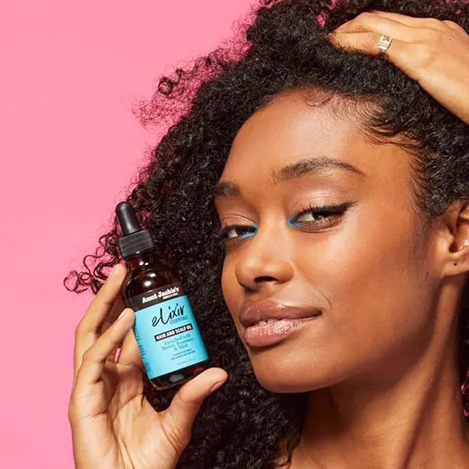 Aunt Jackie's Elixir Essentials Hair & Scalp Oil Enriched with Biotin, Rosemary & Mint, Nourishes, Thickens & Supports Hair Growth, 2 oz