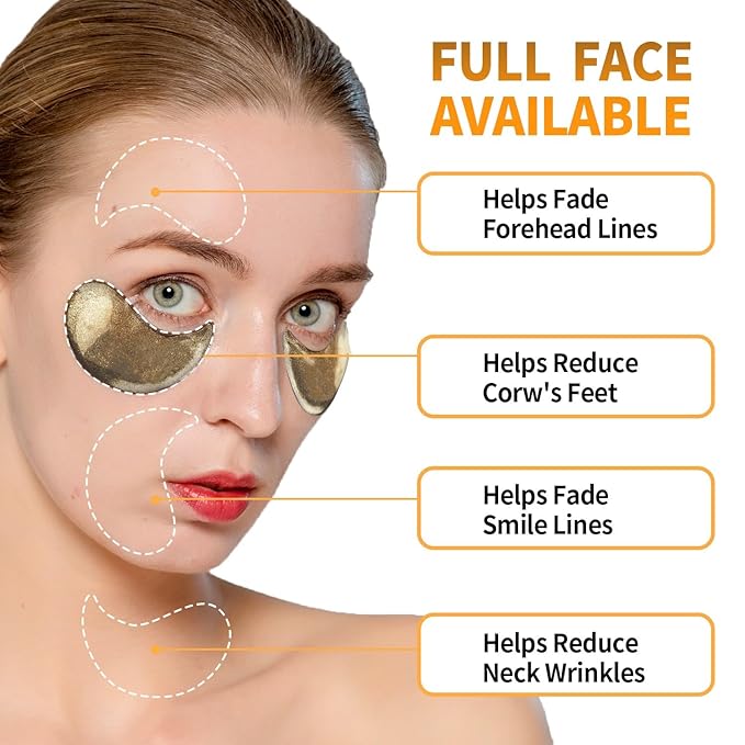Black Truffle Gold Under Eye Patches - 60pcs Hyaluronic Acid Eye Masks for Moisturizing, Collagen Eye Gel Pads Removing Dark Circles,Wrinkles,Puffiness And Bags