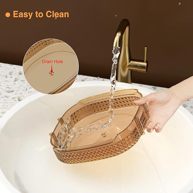 Awenia Rotating Makeup Organizer 360, Stackable Adjustable Large Capacity Cosmetic Storage Unit,Dresser Bathroom Kitchen Countertop Organizer with Metal Handle, Plus Size (Honorable Gold, 3 Tier)