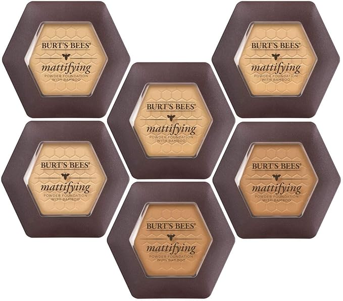 Burts Bees 100% Natural Mattifying Powder Foundation, Sand - 0.3 Ounce (Pack of 2)