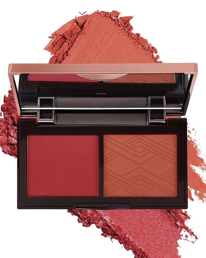 Matte Blush Powder Palette-2Colors Cruelty-Free Buildable Facial Cheek for Women-04