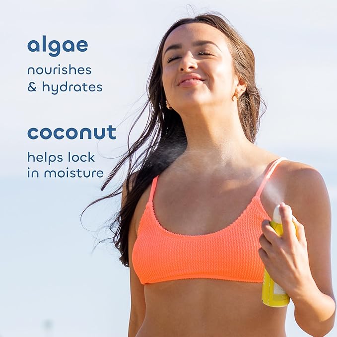 Seaweed Bath Co. Clear Moisture Mineral SPF 30 Broad Spectrum Sunscreen Spray, 6 Ounce (Pack of 2), Sustainably Harvested Seaweed, Algae, Coconut