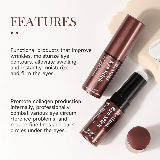 Retinol Eye Stick Retinol Eye Cream for Dark Circles and Puffiness Under Eye Cream Anti Aging Hydrates Moisturises Reduces Fine Lines Rejuvenates Skin