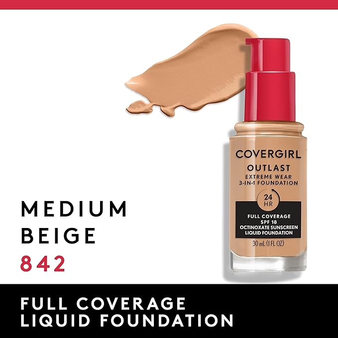 Covergirl Outlast Extreme Wear 3-in-1 Full Coverage Liquid Fl. Oz.