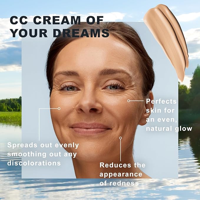 Lumene Color Correcting CC Cream - Lightweight Foundation - Medium Coverage - Redness Reducing Face Makeup for a Glowing Complexion - Vegan Formula + Suitable for All Skin Types - Tan (1 fl oz)