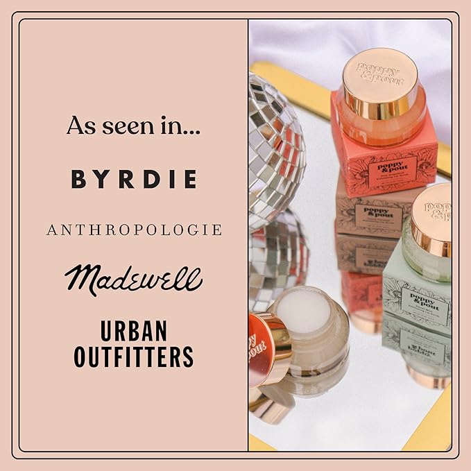 Poppy & Pout Natural Lip Scrub, Moisturizing Sugar Scrub for Dry Lips, Lip Scrubber Exfoliator with Essential Oils Smooths and Hydrates Lips, In Recyclable Glass Jars, Cruelty Free - Wild Honey